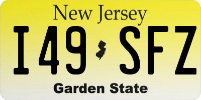 NJ license plate I49SFZ
