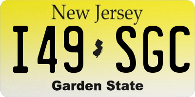 NJ license plate I49SGC