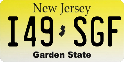 NJ license plate I49SGF
