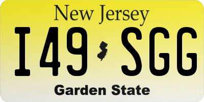 NJ license plate I49SGG