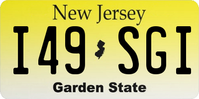NJ license plate I49SGI