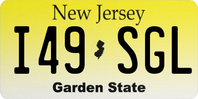 NJ license plate I49SGL