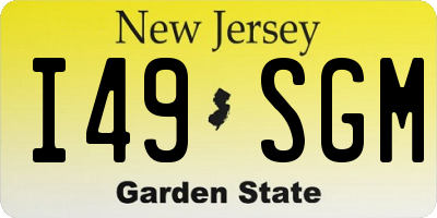 NJ license plate I49SGM