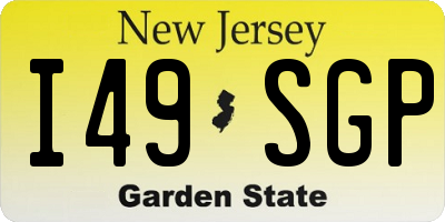 NJ license plate I49SGP