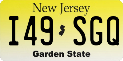 NJ license plate I49SGQ