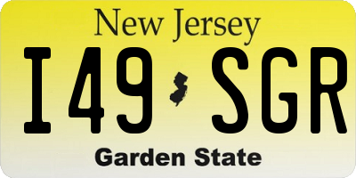 NJ license plate I49SGR