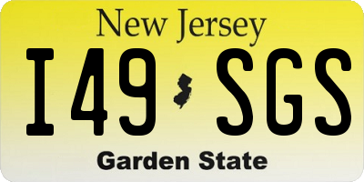 NJ license plate I49SGS