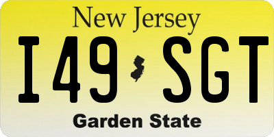 NJ license plate I49SGT