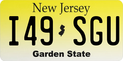 NJ license plate I49SGU