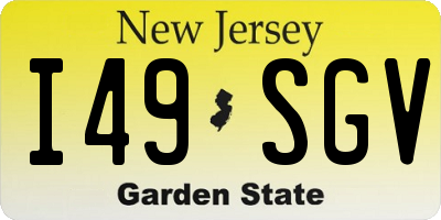 NJ license plate I49SGV