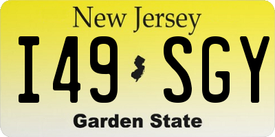NJ license plate I49SGY