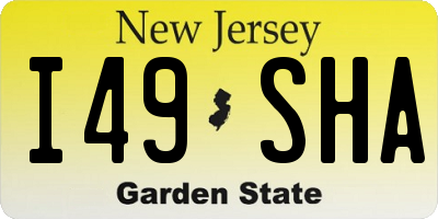 NJ license plate I49SHA