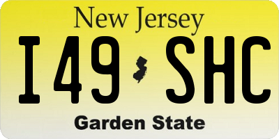NJ license plate I49SHC