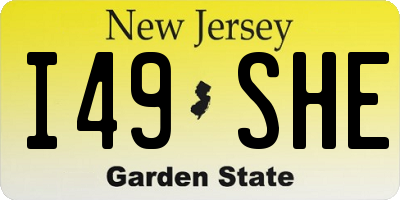 NJ license plate I49SHE