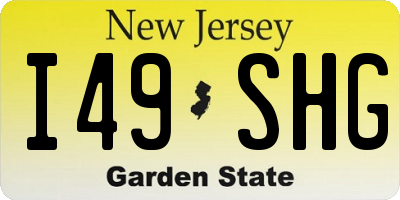 NJ license plate I49SHG
