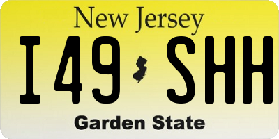 NJ license plate I49SHH