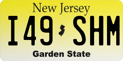 NJ license plate I49SHM