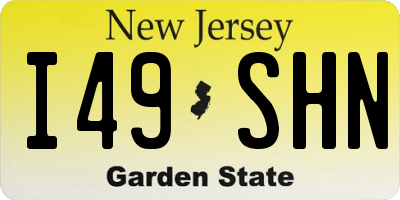 NJ license plate I49SHN