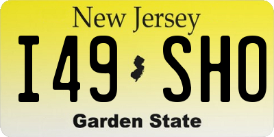 NJ license plate I49SHO