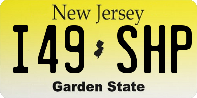 NJ license plate I49SHP