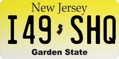 NJ license plate I49SHQ
