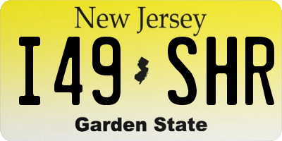 NJ license plate I49SHR