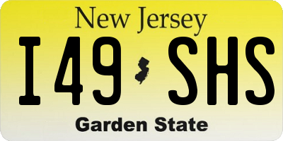 NJ license plate I49SHS