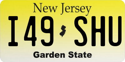 NJ license plate I49SHU