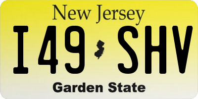 NJ license plate I49SHV