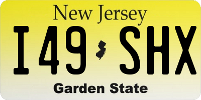 NJ license plate I49SHX