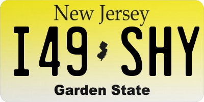 NJ license plate I49SHY