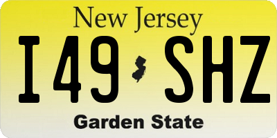 NJ license plate I49SHZ
