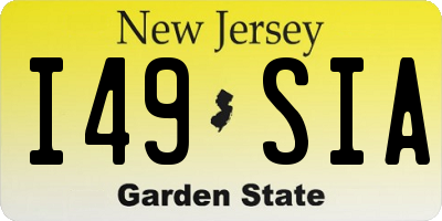 NJ license plate I49SIA