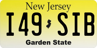 NJ license plate I49SIB