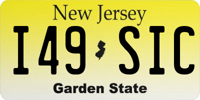 NJ license plate I49SIC