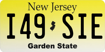 NJ license plate I49SIE