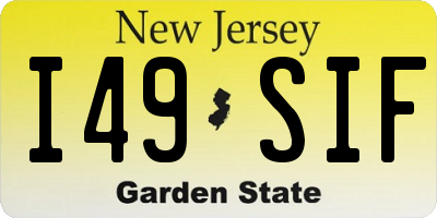NJ license plate I49SIF