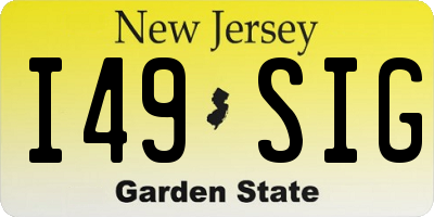 NJ license plate I49SIG