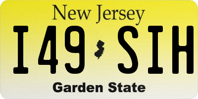NJ license plate I49SIH