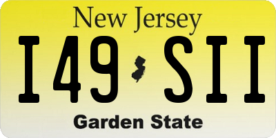 NJ license plate I49SII