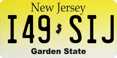 NJ license plate I49SIJ