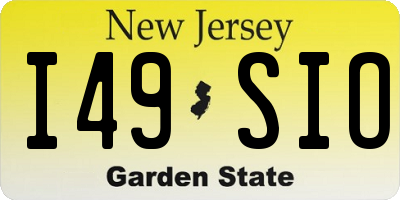 NJ license plate I49SIO