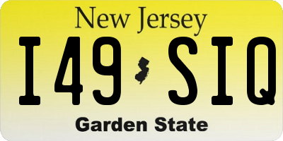 NJ license plate I49SIQ