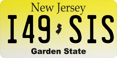 NJ license plate I49SIS