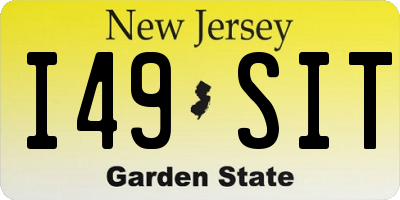 NJ license plate I49SIT