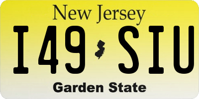 NJ license plate I49SIU