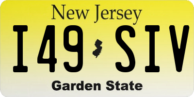 NJ license plate I49SIV