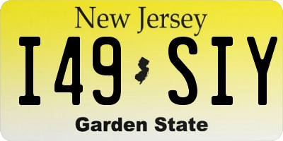 NJ license plate I49SIY