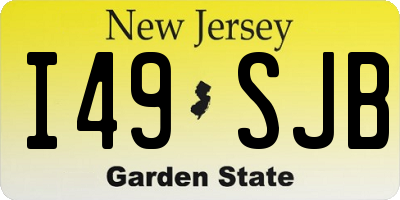 NJ license plate I49SJB