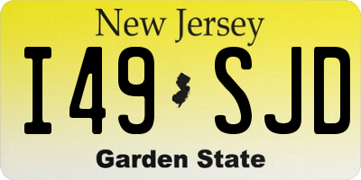 NJ license plate I49SJD